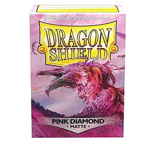 Dragon Shield 100 Standard Size Card Sleeves Pink Diamond Matte
