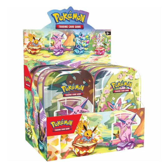 Pokemon Prismatic Evolutions Mini Tin Display