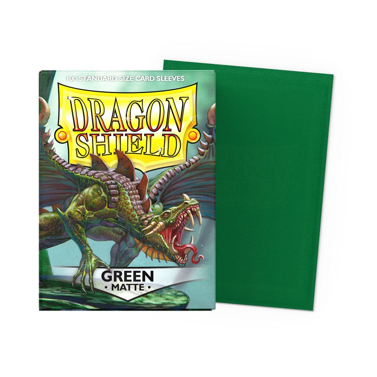 Dragon Shield 100 Standard Size Card Sleeves Green Matte
