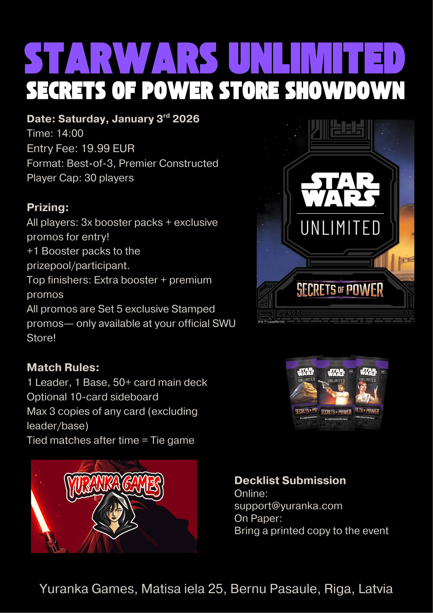 StarWars Unlimited: Secret of Power Store Showdown