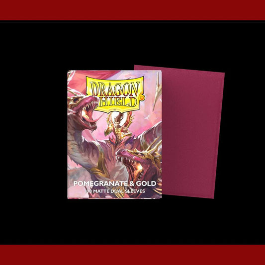 100 Dragon Shield Sleeves - Matte Dual Pomegranate/Gold