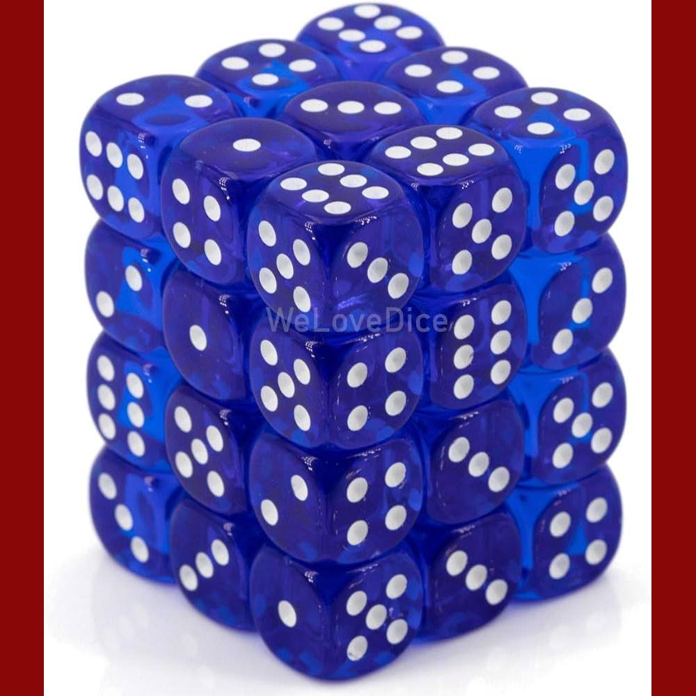 36 Blue Dice (6 sided)